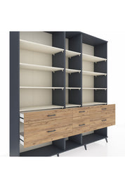 Hyperion Dolap 12 Raflı 6 Çekmeceli 220x44x243 - S553M019V15B