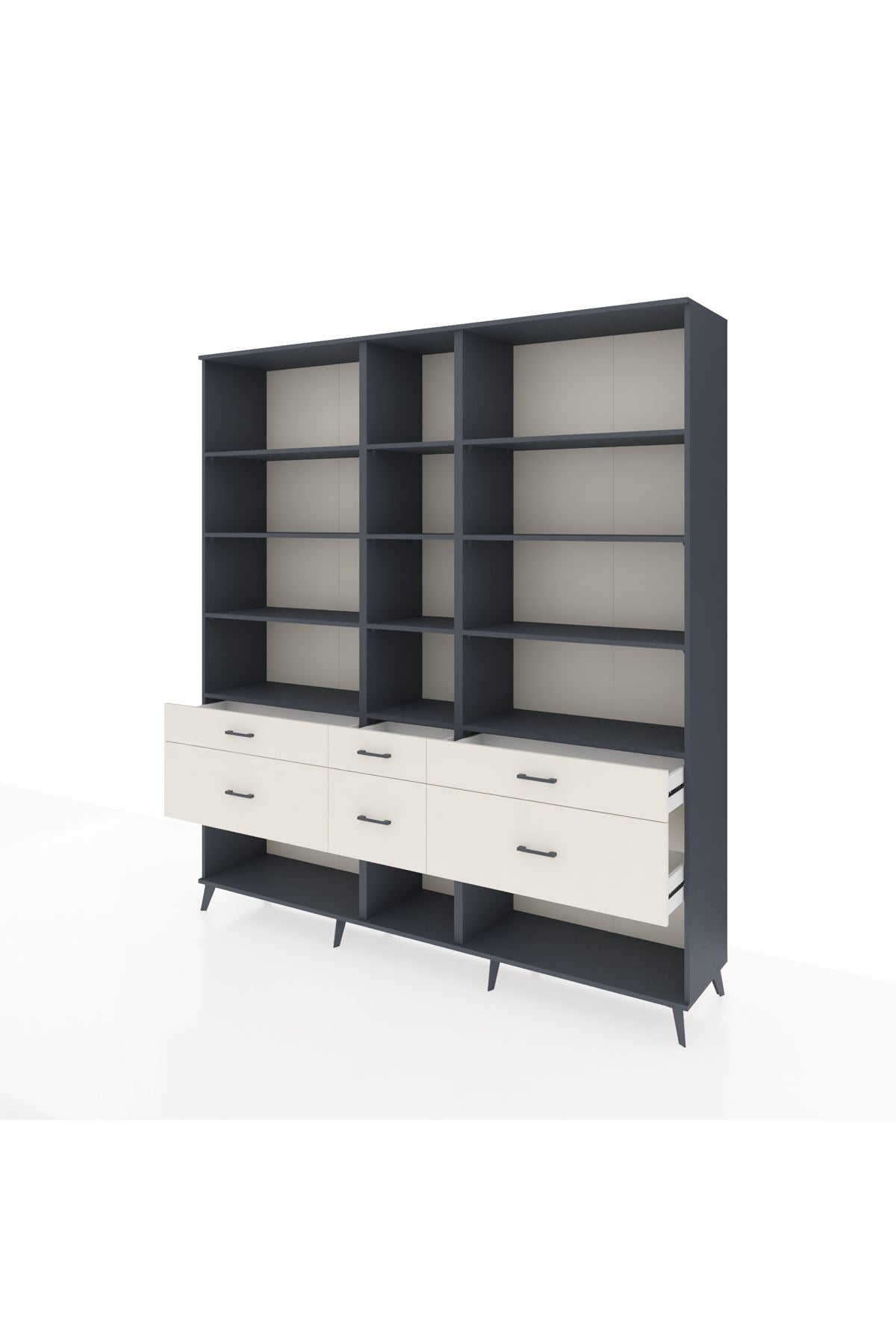 Hyperion Dolap 12 Raflı 6 Çekmeceli 220x44x243 - S553M019V16B