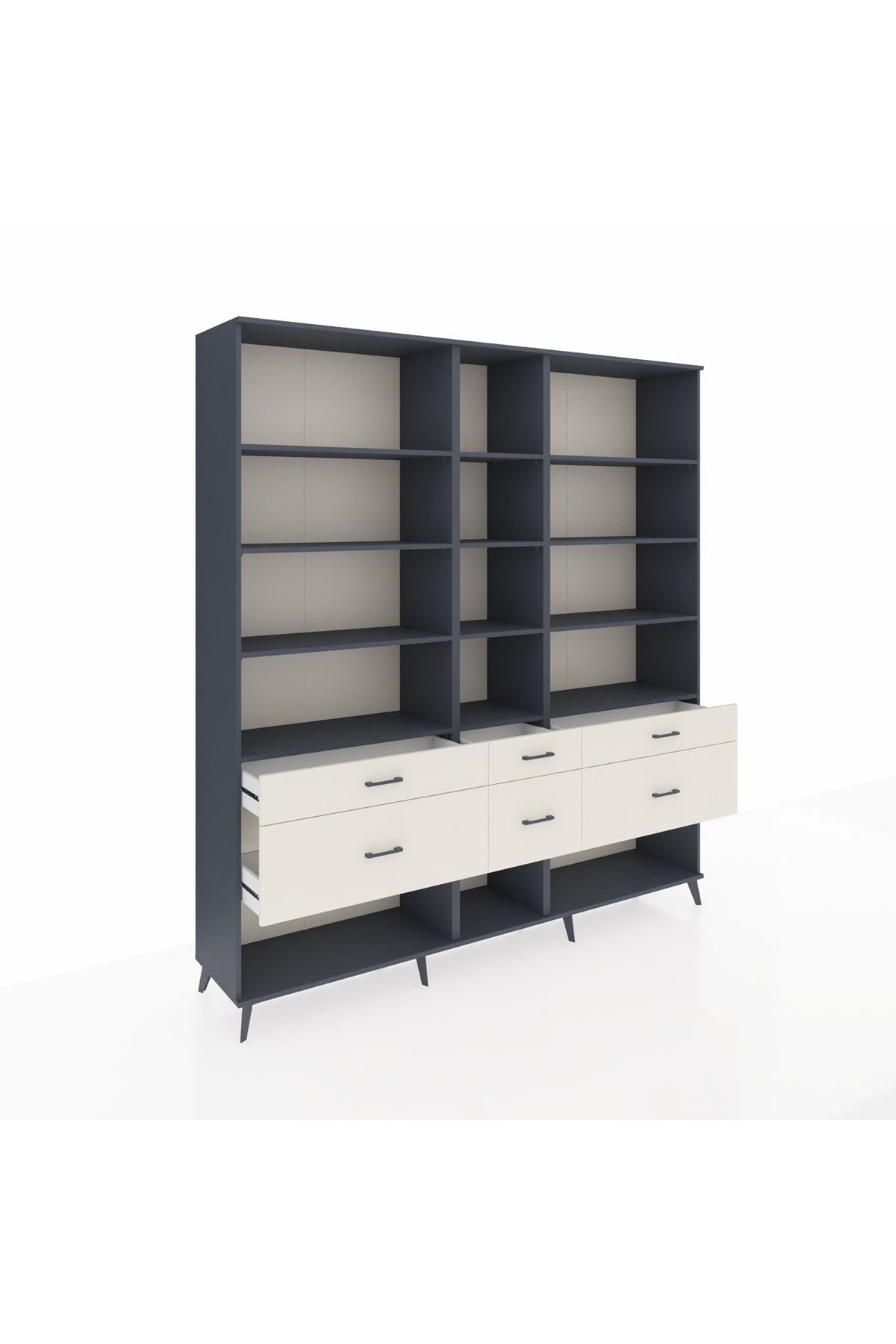 Hyperion Dolap 12 Raflı 6 Çekmeceli 220x44x243 - S553M019V16B