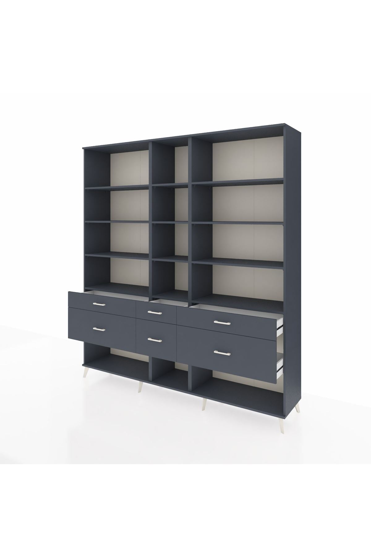 Hyperion Dolap 12 Raflı 6 Çekmeceli 220x44x243 - S553M019V17B