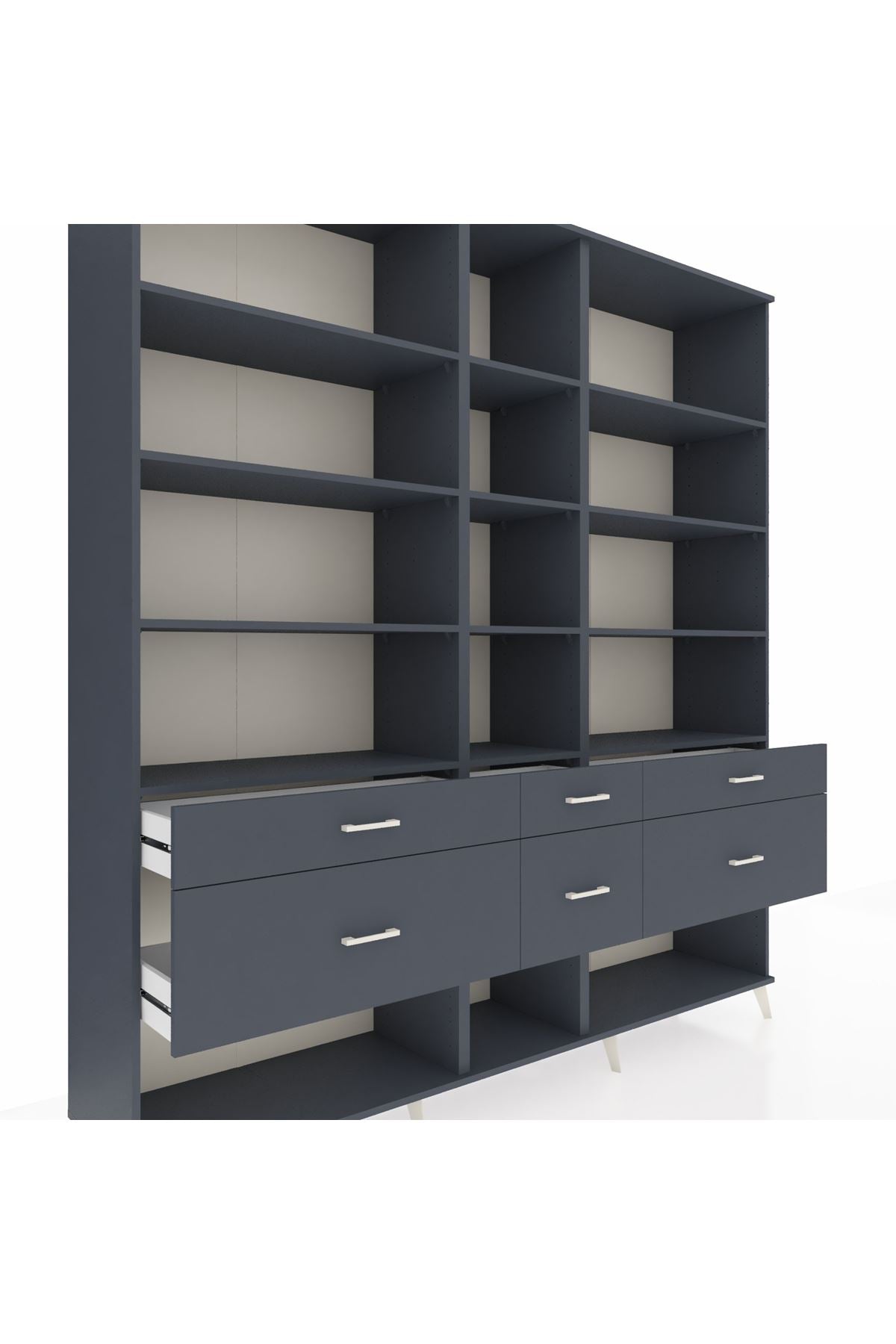 Hyperion Dolap 12 Raflı 6 Çekmeceli 220x44x243 - S553M019V17B