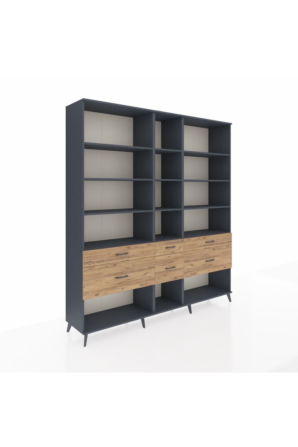 Hyperion Dolap 12 Raflı 6 Çekmeceli 220x44x243 - S553M019V18B