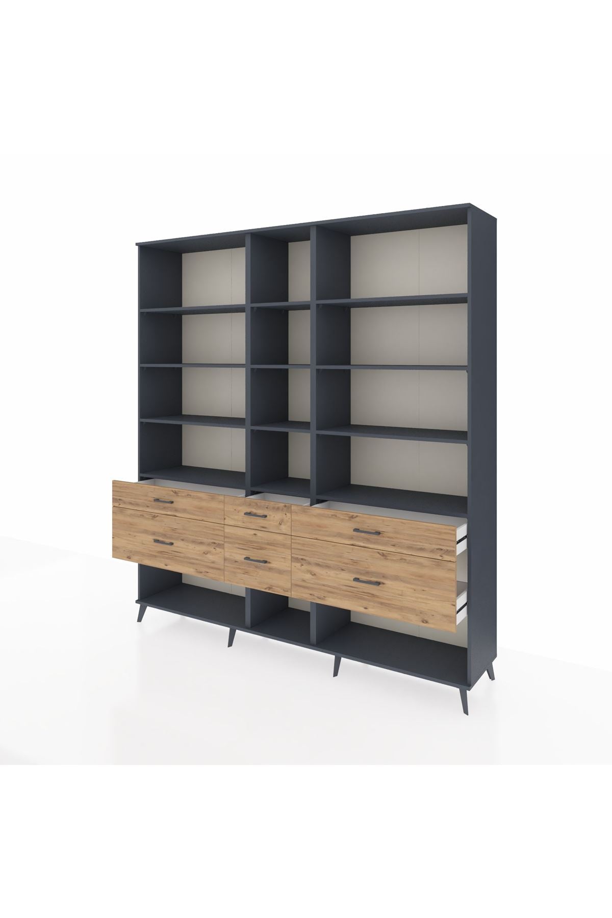 Hyperion Dolap 12 Raflı 6 Çekmeceli 220x44x243 - S553M019V18B