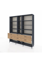 Hyperion Dolap 12 Raflı 6 Çekmeceli 220x44x243 - S553M019V18B