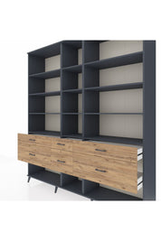 Hyperion Dolap 12 Raflı 6 Çekmeceli 220x44x243 - S553M019V18B