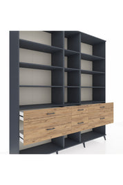 Hyperion Dolap 12 Raflı 6 Çekmeceli 220x44x243 - S553M019V18B