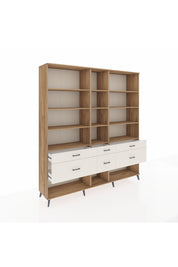 Hyperion Dolap 12 Raflı 6 Çekmeceli 220x44x243 Çam-Çam/Aytaşı