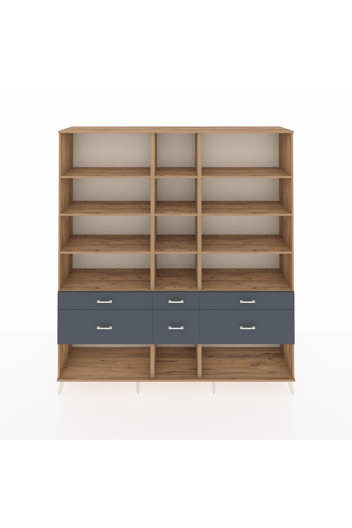 Hyperion Dolap 12 Raflı 6 Çekmeceli 220x44x243 - S553M019V20B