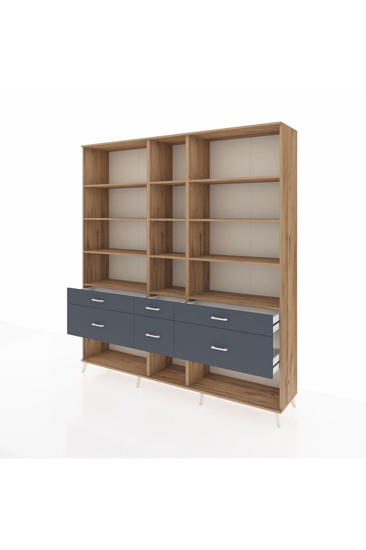 Hyperion Dolap 12 Raflı 6 Çekmeceli 220x44x243 - S553M019V20B