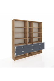 Hyperion Dolap 12 Raflı 6 Çekmeceli 220x44x243 - S553M019V20B