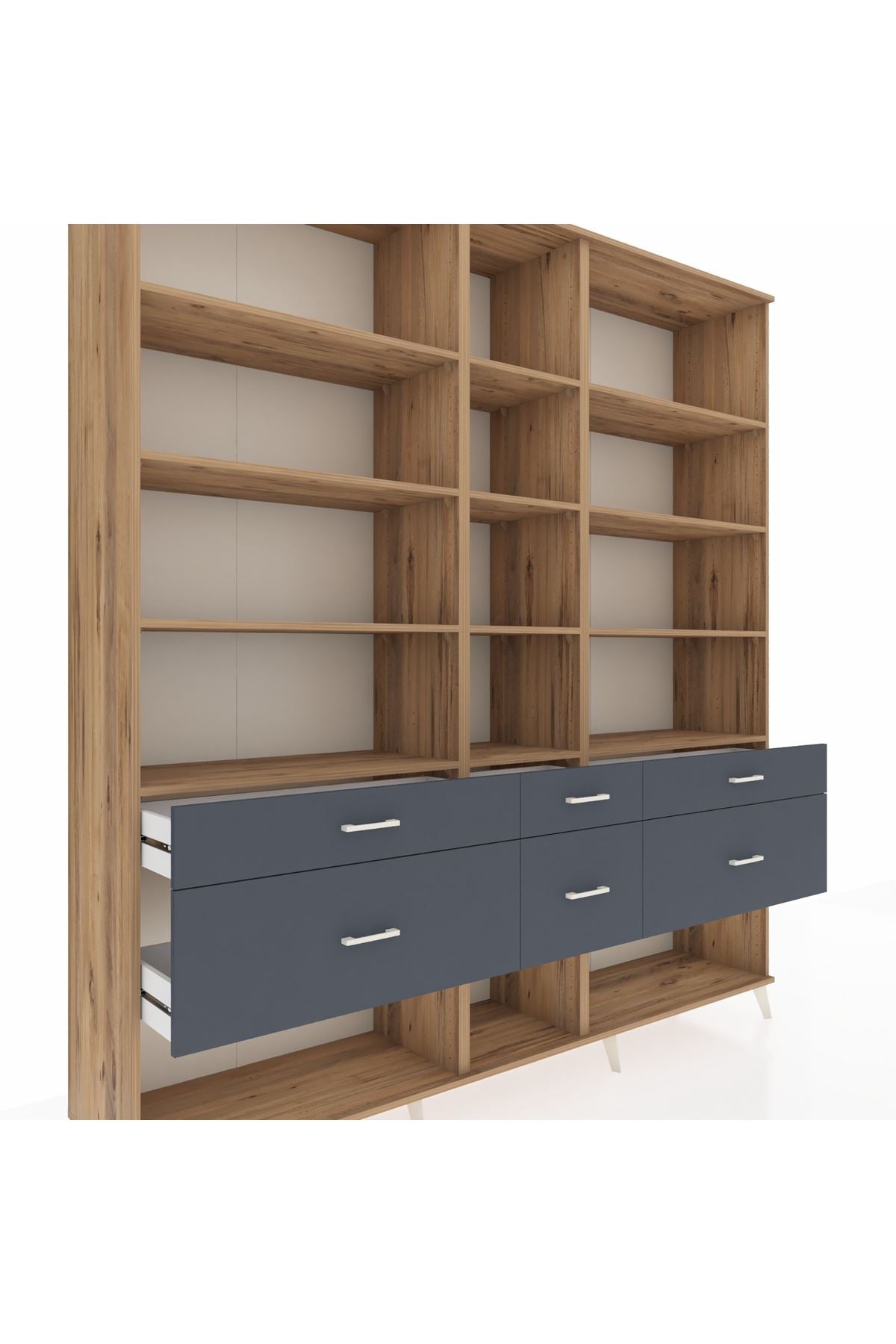 Hyperion Dolap 12 Raflı 6 Çekmeceli 220x44x243 - S553M019V20B