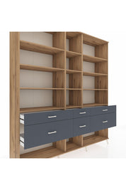 Hyperion Dolap 12 Raflı 6 Çekmeceli 220x44x243 - S553M019V20B