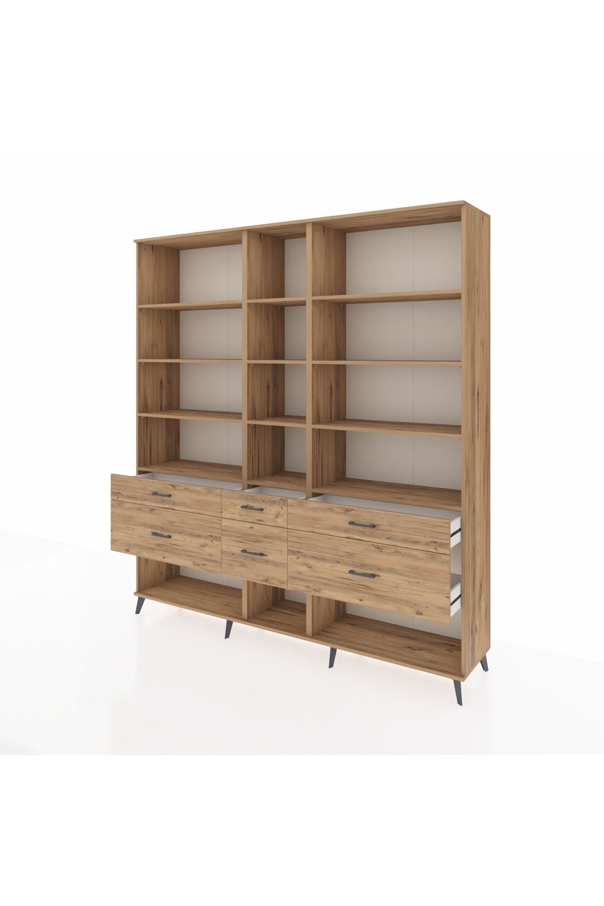 Hyperion Dolap 12 Raflı 6 Çekmeceli 220x44x243 - S553M019V21B