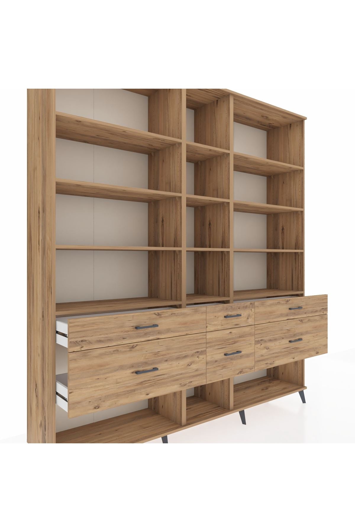 Hyperion Dolap 12 Raflı 6 Çekmeceli 220x44x243 - S553M019V21B