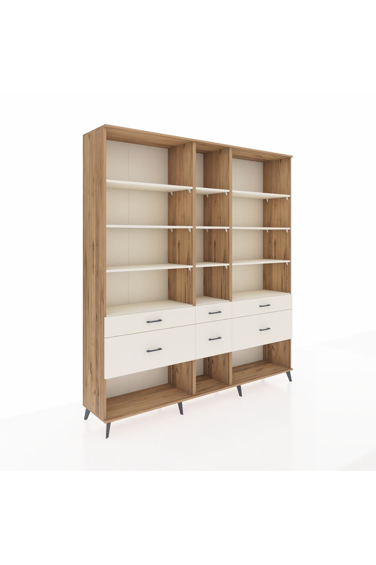 Hyperion Dolap 12 Raflı 6 Çekmeceli 220x44x243 - S553M019V22B