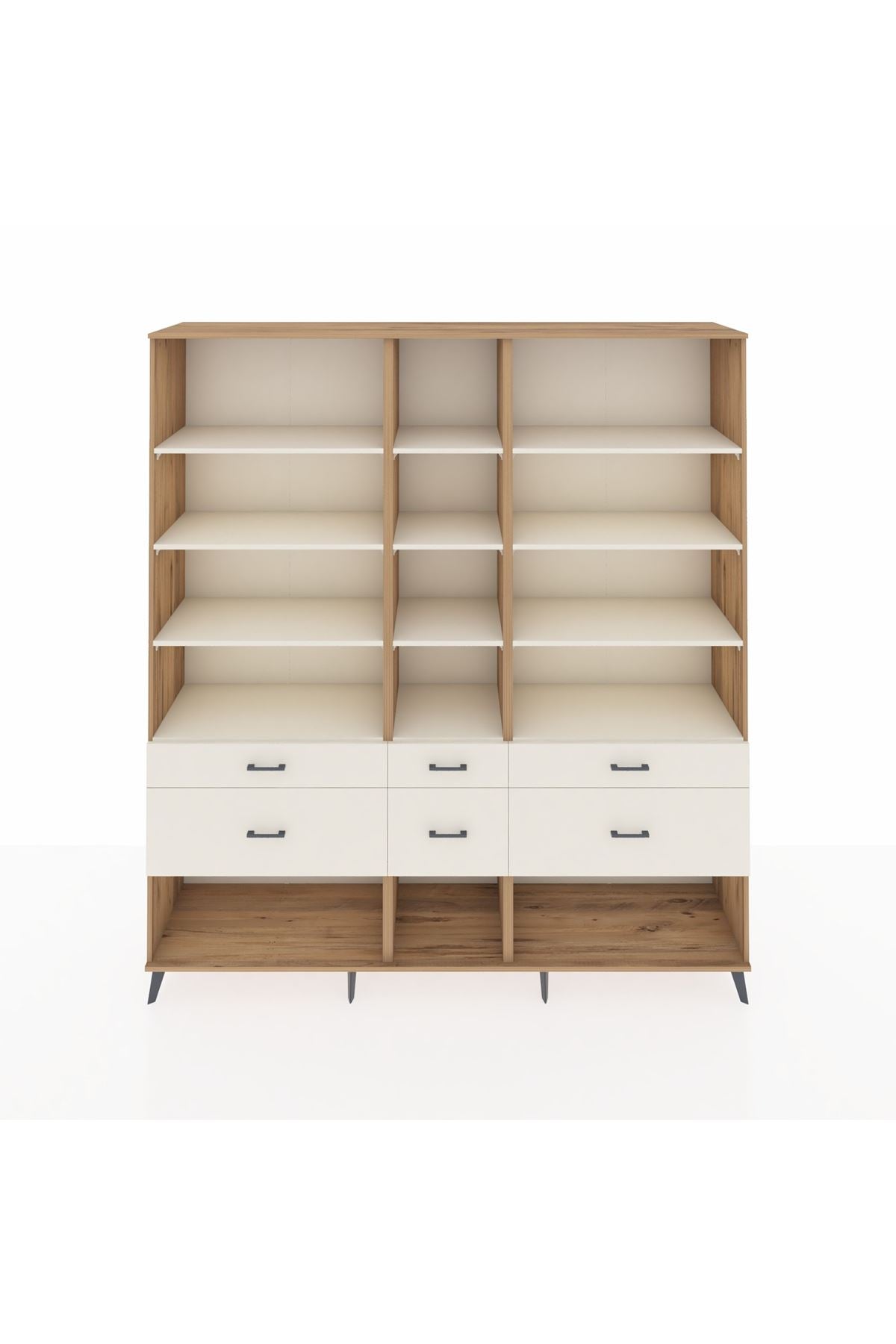 Hyperion Dolap 12 Raflı 6 Çekmeceli 220x44x243 - S553M019V22B