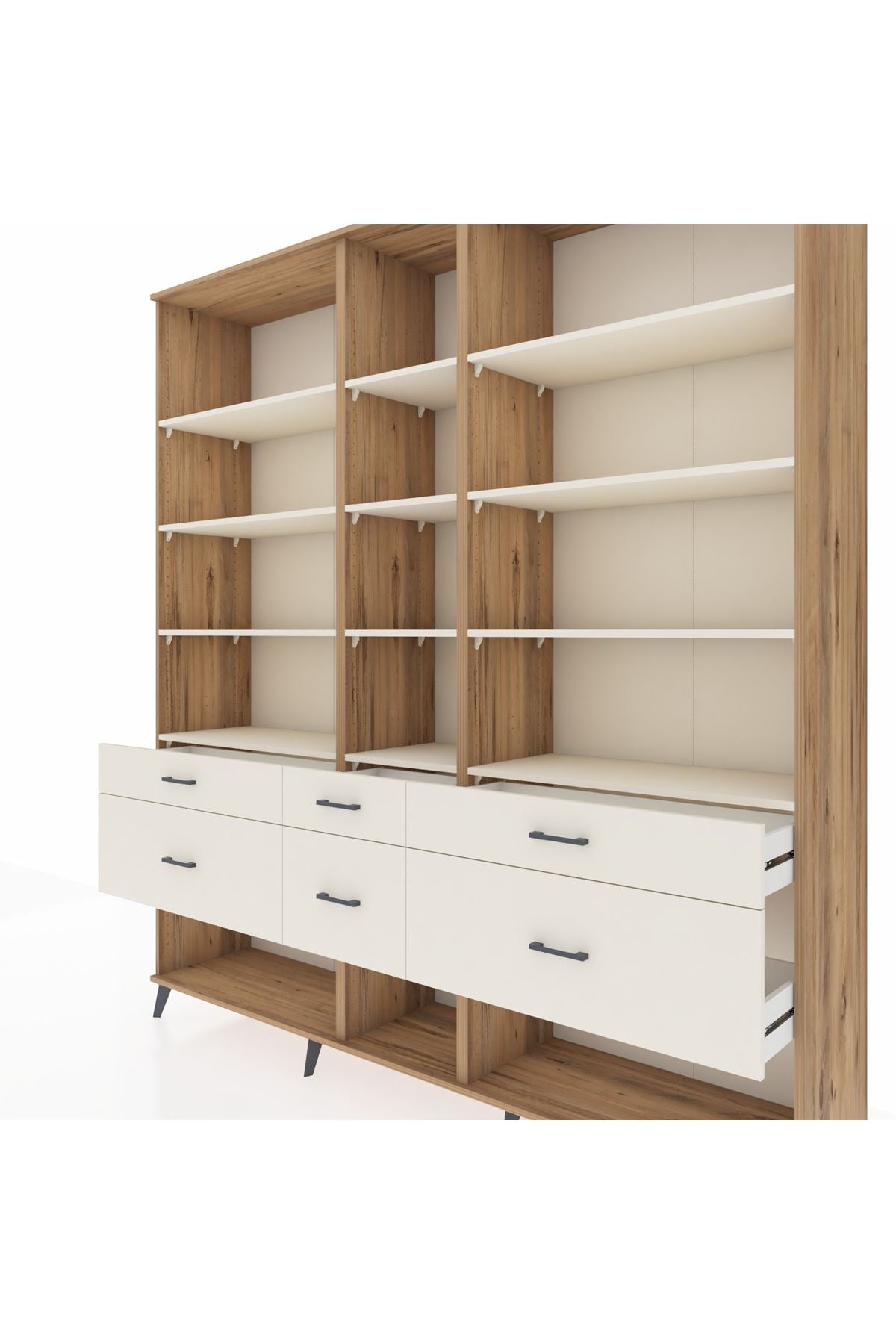 Hyperion Dolap 12 Raflı 6 Çekmeceli 220x44x243 - S553M019V22B