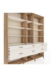 Hyperion Dolap 12 Raflı 6 Çekmeceli 220x44x243 - S553M019V22B