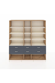 Hyperion Dolap 12 Raflı 6 Çekmeceli 220x44x243 Çam-Aytaşı/Antrasit