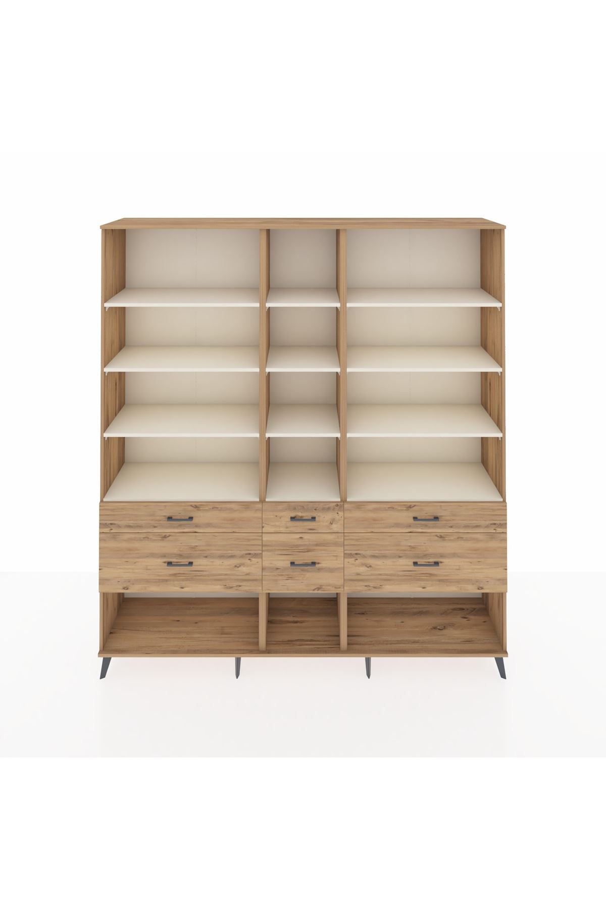 Hyperion Dolap 12 Raflı 6 Çekmeceli 220x44x243 - S553M019V24B