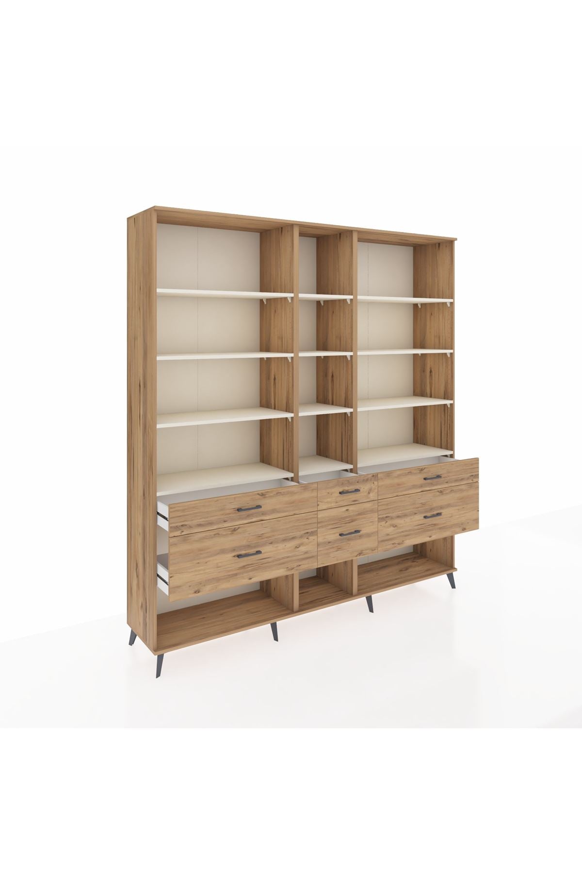 Hyperion Dolap 12 Raflı 6 Çekmeceli 220x44x243 - S553M019V24B