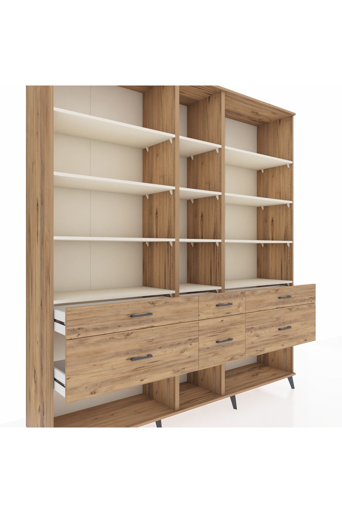 Hyperion Dolap 12 Raflı 6 Çekmeceli 220x44x243 - S553M019V24B