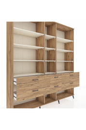 Hyperion Dolap 12 Raflı 6 Çekmeceli 220x44x243 - S553M019V24B