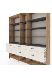 Hyperion Dolap 12 Raflı 6 Çekmeceli 220x44x243 - S553M019V25B