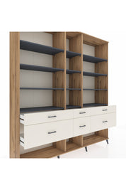 Hyperion Dolap 12 Raflı 6 Çekmeceli 220x44x243 - S553M019V25B