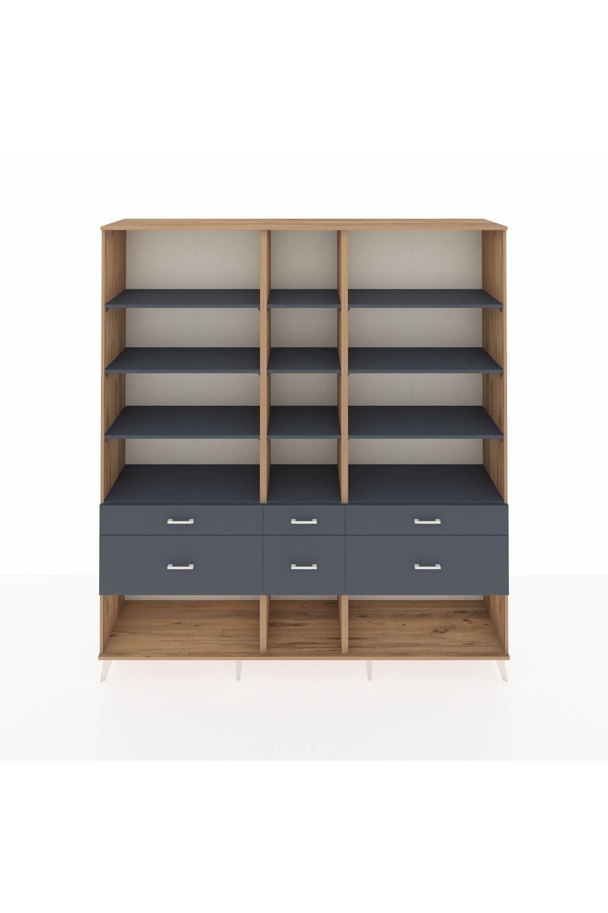 Hyperion Dolap 12 Raflı 6 Çekmeceli 220x44x243 - S553M019V26B