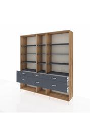 Hyperion Dolap 12 Raflı 6 Çekmeceli 220x44x243 - S553M019V26B