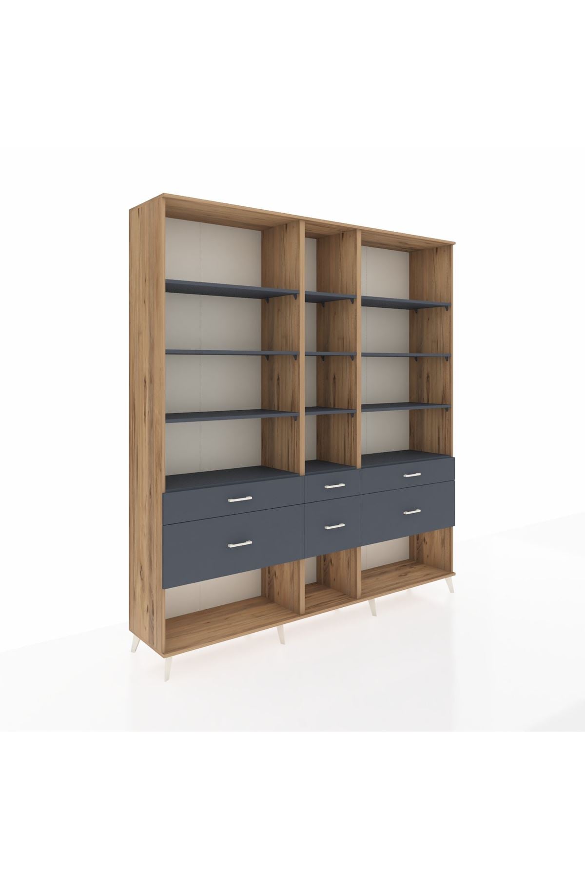 Hyperion Dolap 12 Raflı 6 Çekmeceli 220x44x243 - S553M019V26B