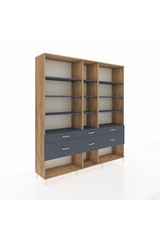 Hyperion Dolap 12 Raflı 6 Çekmeceli 220x44x243 - S553M019V26B