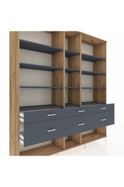 Hyperion Dolap 12 Raflı 6 Çekmeceli 220x44x243 - S553M019V26B