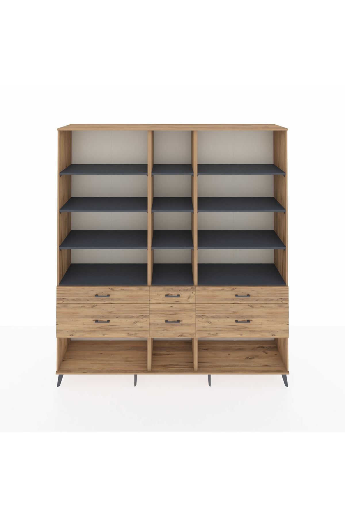 Hyperion Dolap 12 Raflı 6 Çekmeceli 220x44x243 - S553M019V27B