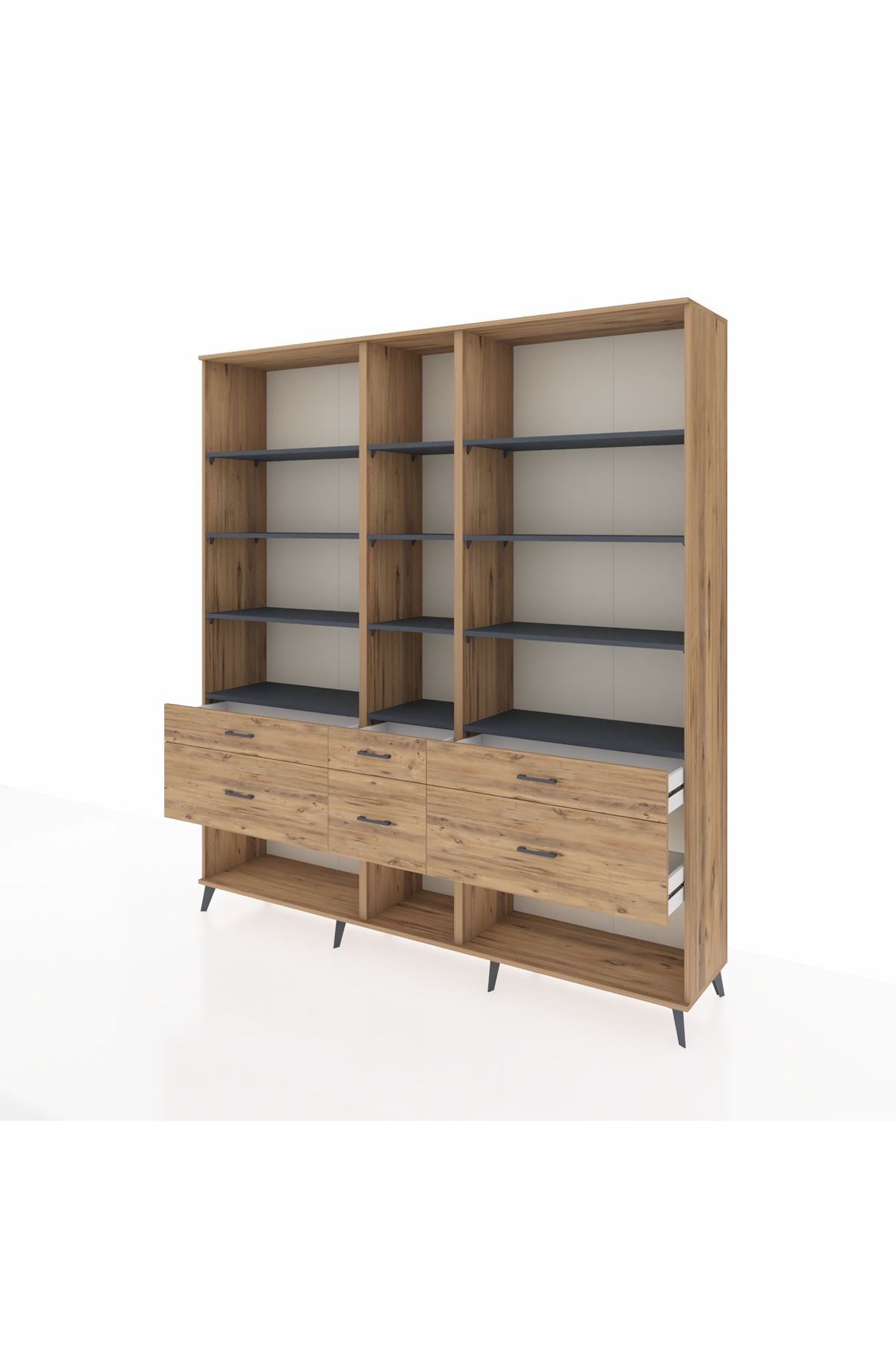 Hyperion Dolap 12 Raflı 6 Çekmeceli 220x44x243 - S553M019V27B