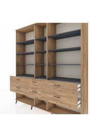 Hyperion Dolap 12 Raflı 6 Çekmeceli 220x44x243 - S553M019V27B