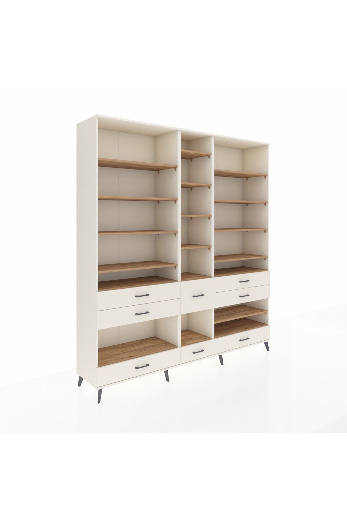 Hyperion Dolap 19 Raflı 8 Çekmeceli 220x44x243 Aytaşı-Çam/Aytaşı