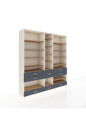 Hyperion Dolap 19 Raflı 8 Çekmeceli 220x44x243 Aytaşı-Çam/Antrasit