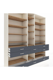 Hyperion Dolap 19 Raflı 8 Çekmeceli 220x44x243 Aytaşı-Çam/Antrasit