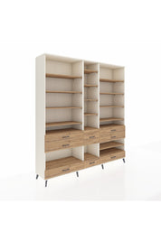 Hyperion Dolap 19 Raflı 8 Çekmeceli 220x44x243 Aytaşı-Çam/Çam