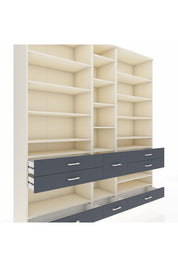 Hyperion Dolap 19 Raflı 8 Çekmeceli 220x44x243 Aytaşı-Aytaşı/Antrasit