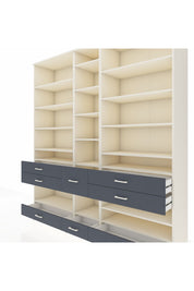 Hyperion Dolap 19 Raflı 8 Çekmeceli 220x44x243 Aytaşı-Aytaşı/Antrasit