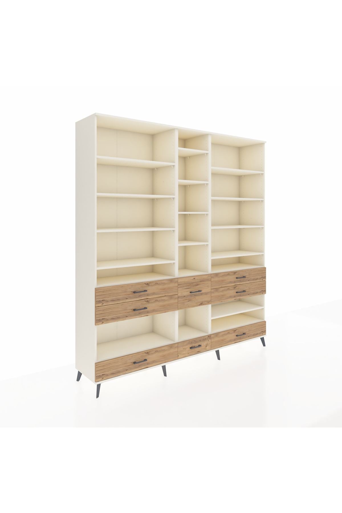 Hyperion Dolap 19 Raflı 8 Çekmeceli 220x44x243 Aytaşı-Aytaşı/Çam