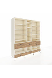 Hyperion Dolap 19 Raflı 8 Çekmeceli 220x44x243 Aytaşı-Aytaşı/Çam