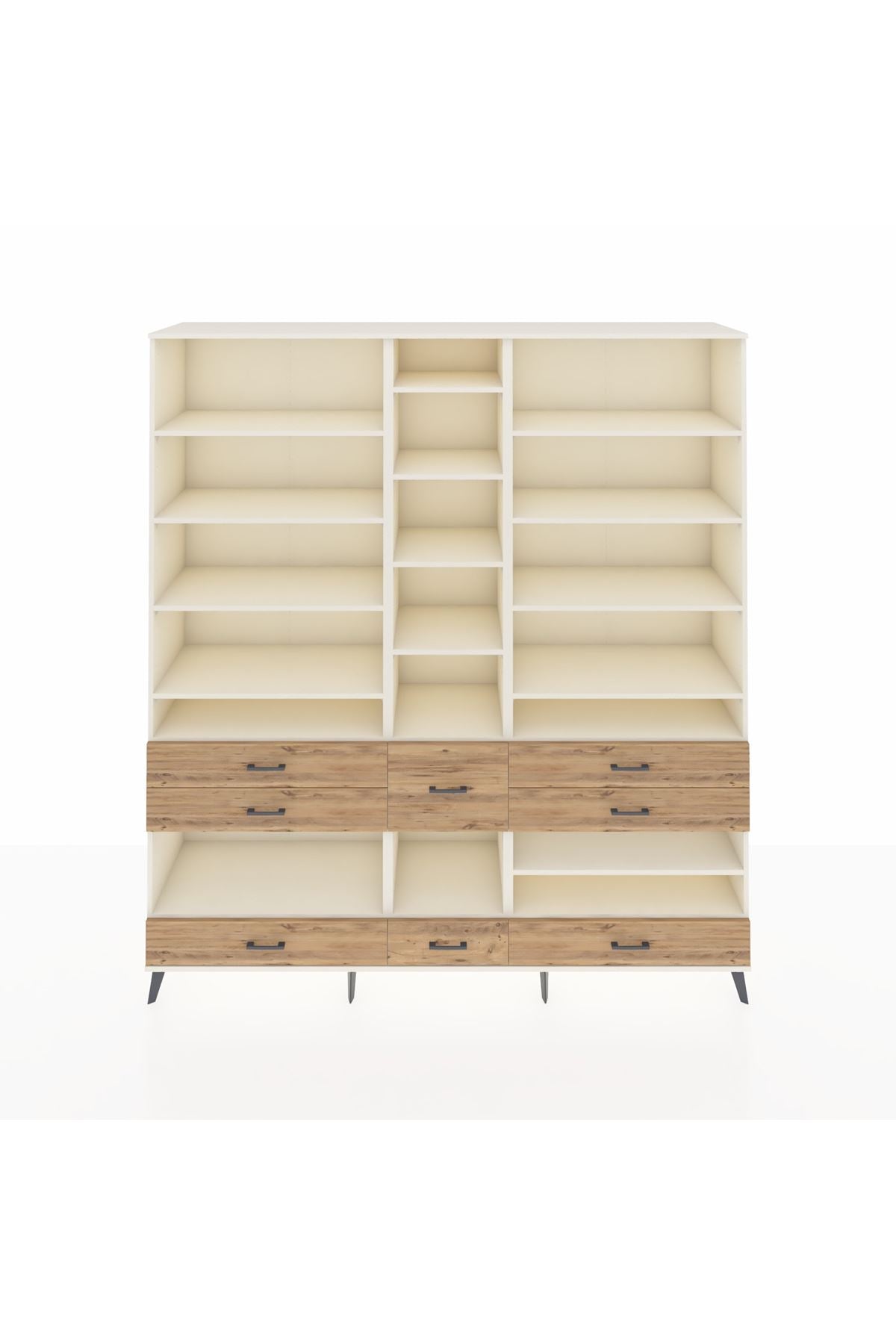 Hyperion Dolap 19 Raflı 8 Çekmeceli 220x44x243 Aytaşı-Aytaşı/Çam