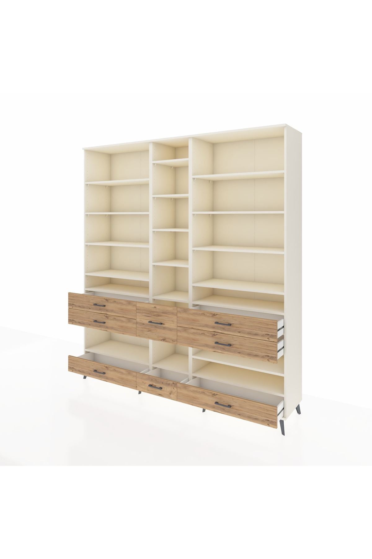 Hyperion Dolap 19 Raflı 8 Çekmeceli 220x44x243 Aytaşı-Aytaşı/Çam