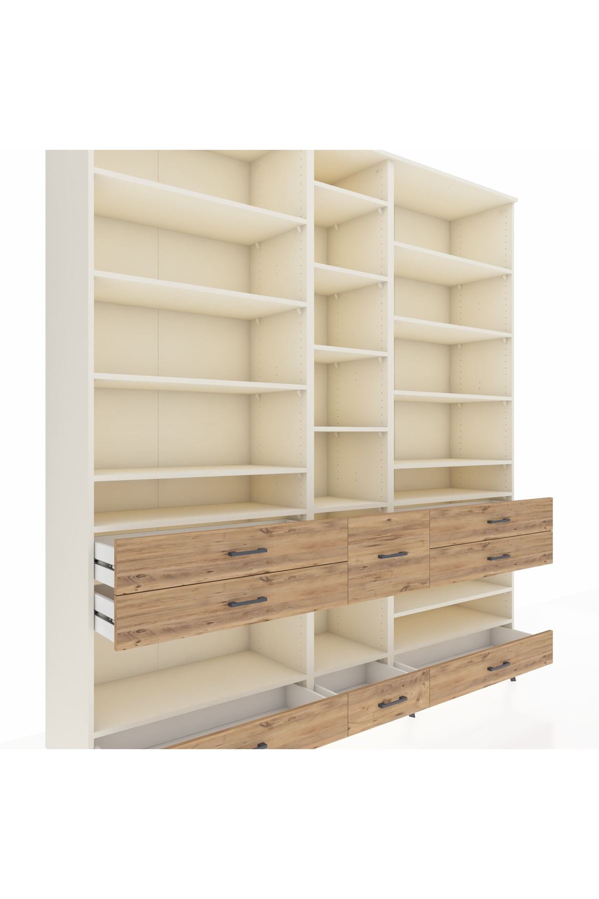 Hyperion Dolap 19 Raflı 8 Çekmeceli 220x44x243 Aytaşı-Aytaşı/Çam