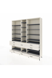 Hyperion Dolap 19 Raflı 8 Çekmeceli 220x44x243 Aytaşı-Antrasit/Aytaşı