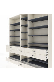 Hyperion Dolap 19 Raflı 8 Çekmeceli 220x44x243 Aytaşı-Antrasit/Aytaşı